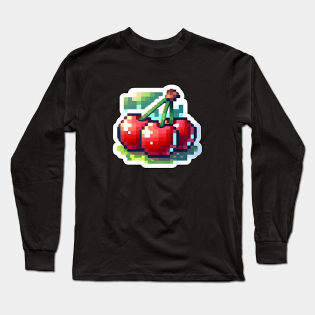 Cherry Fruit Harvest Field Product Vintage Since Retro Long Sleeve T-Shirt by Flowering Away